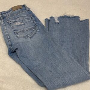 BKE Light Blue Distressed Women's Flare Jeans